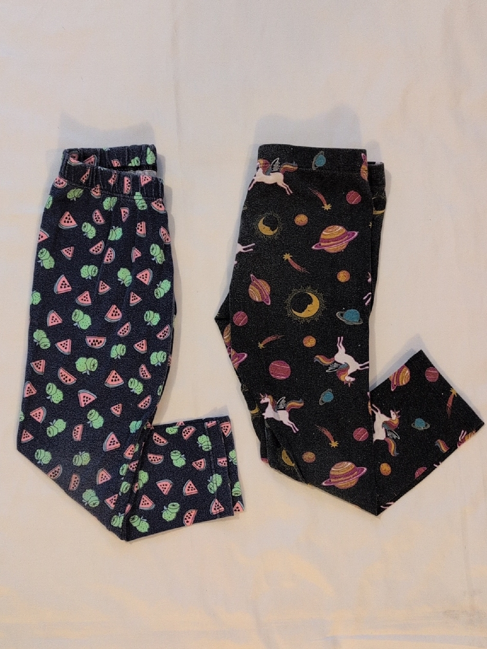 Girls Pajama Pants Bundle 6/6X/8 Unicorn & Fruit Print Cozy PJ Set